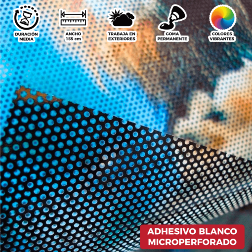 Vinil Adhesivo Blanco Microperforado